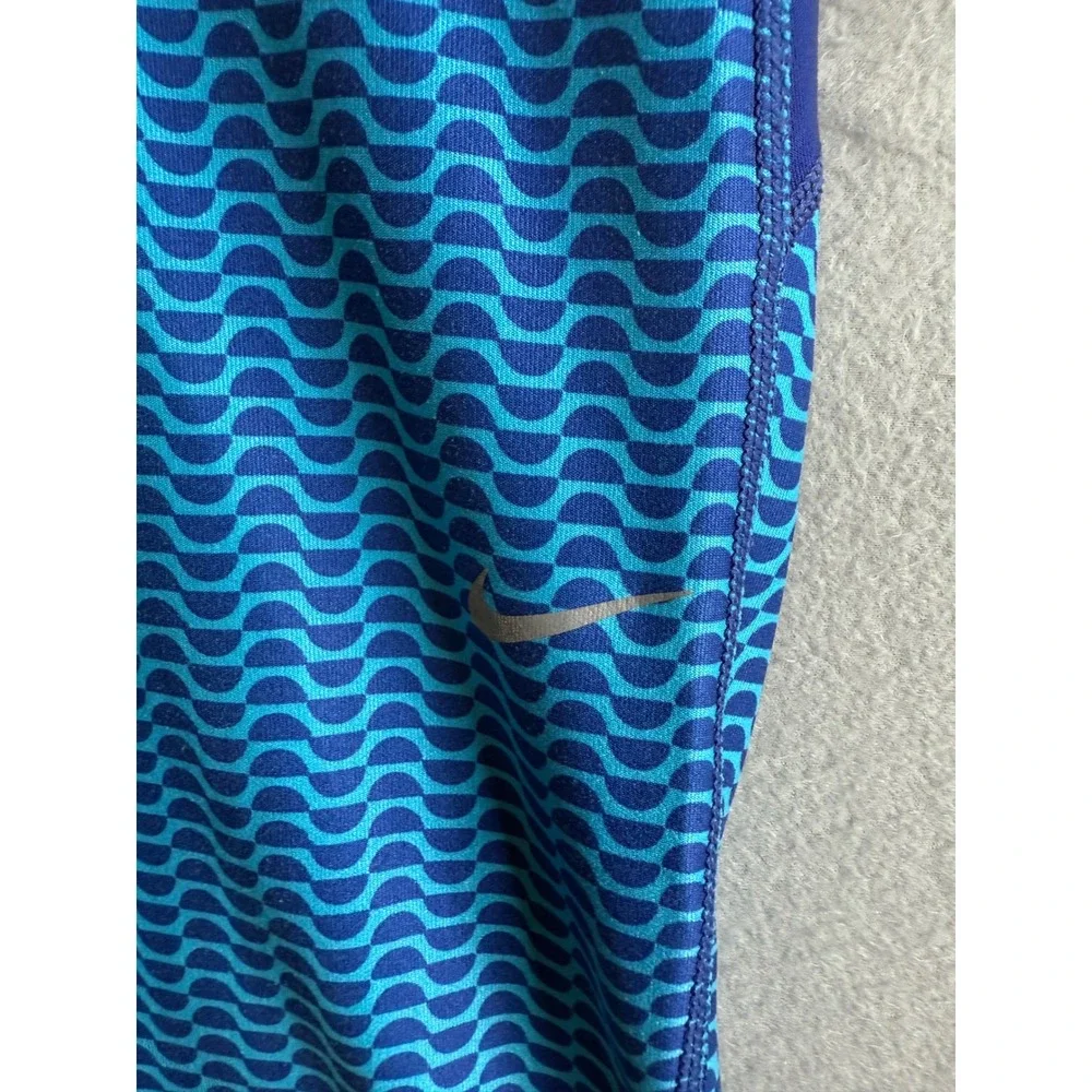 Nike Dri-FIT Capri‎ Leggings Women's Small Running  Blue Patterned Athletic